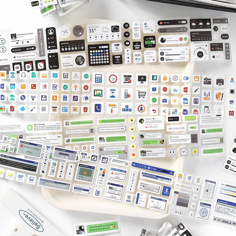 Infeel.Me Cinta de troquelado de marco de chat creativo Información Cosmos Serie Mano de cuentas Teléfono móvil Cinta de collage de bricolaje