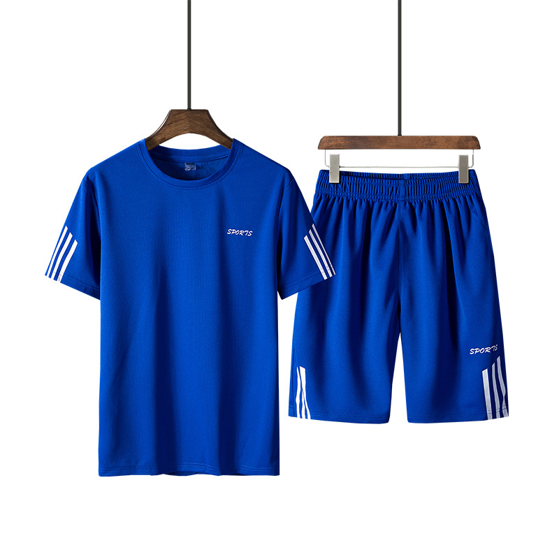 Set de mangas cortas de verano para hombres delgado acondicionamiento rápido ropa de secado hombre juego deportivo casual pantalones cortos sueltos dos piezas para correr
