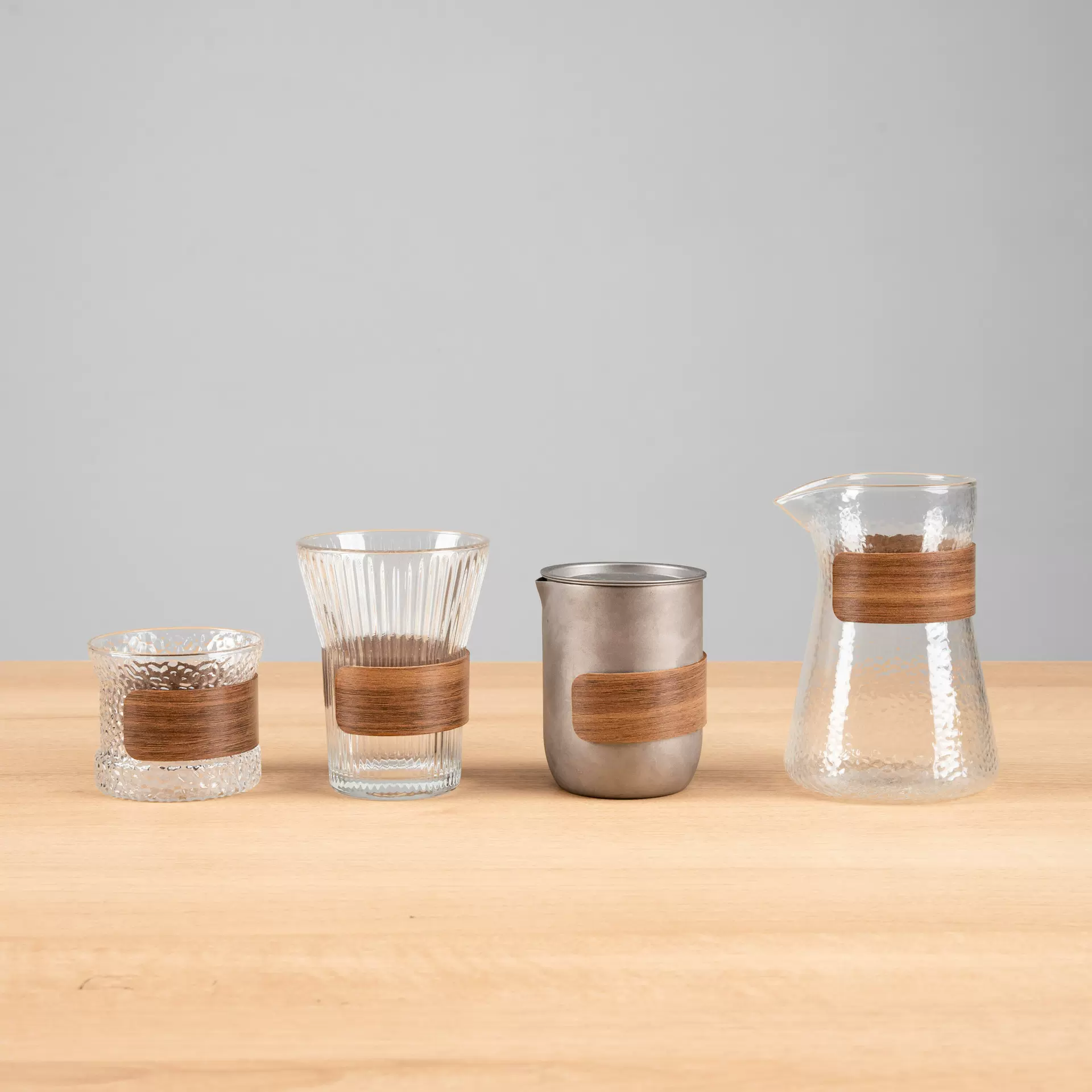 黑胡桃色隔热套木圈新款材质钛杯玻璃杯杯套新中式防烫圈茶具配件