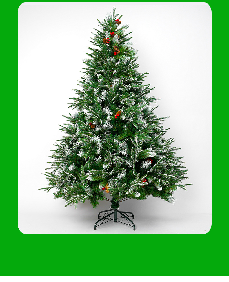Albero di Natale transfrontaliero nuovo PE sottile neve verde simulazione decorazione natalizia palla di Natale albero appeso_voghion.com