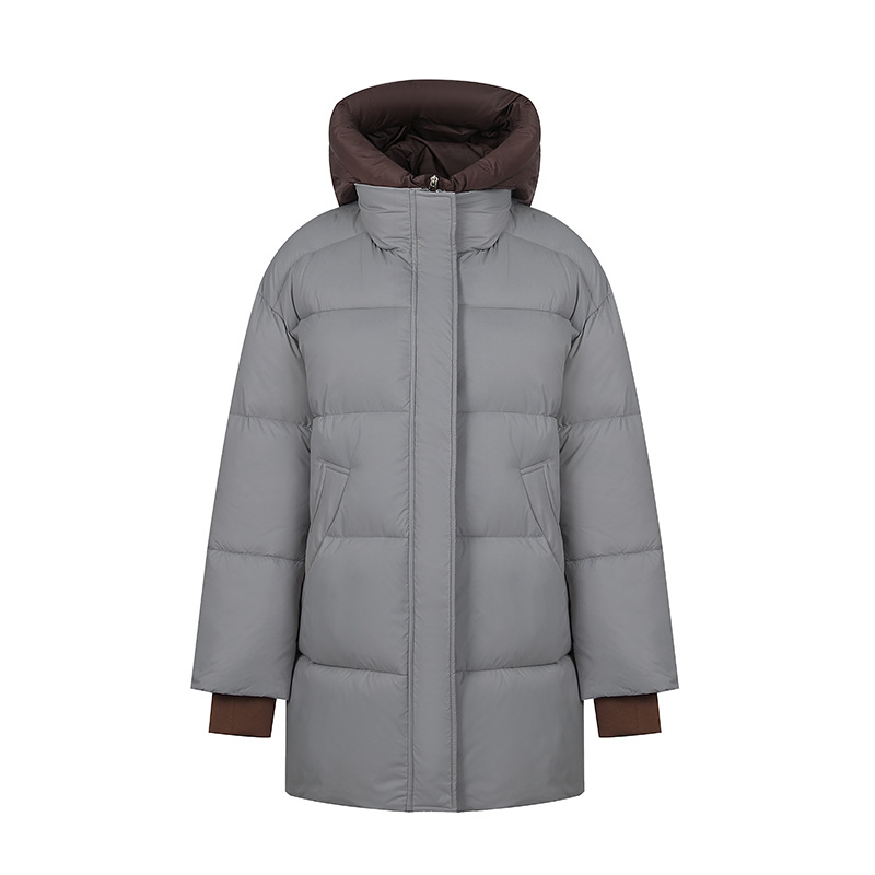 2025 invierno nuevo color de contraste de ropa de algodón de moda de mujer chaqueta de algodón gruesa chaqueta casual con capuz image 8