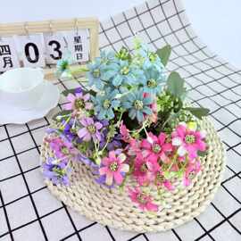 仿真涂层开心菊小把花ins风小野菊把束 田园风装饰花环门楣插花