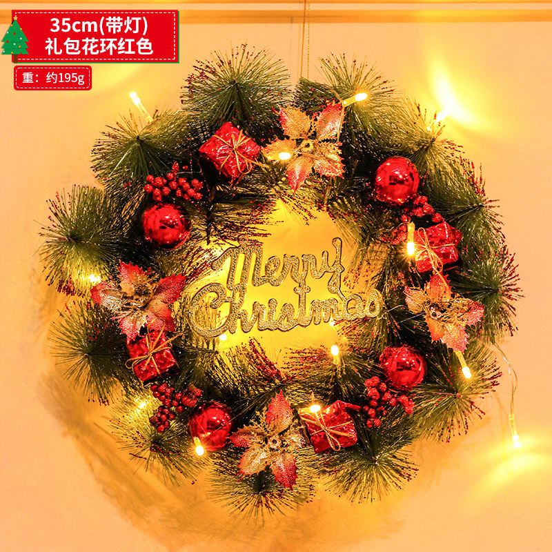 クリスマス装飾花輪クリスマス花輪ホテルショッピングモール装飾ドア吊り高級松葉装飾アレンジメント|undefined