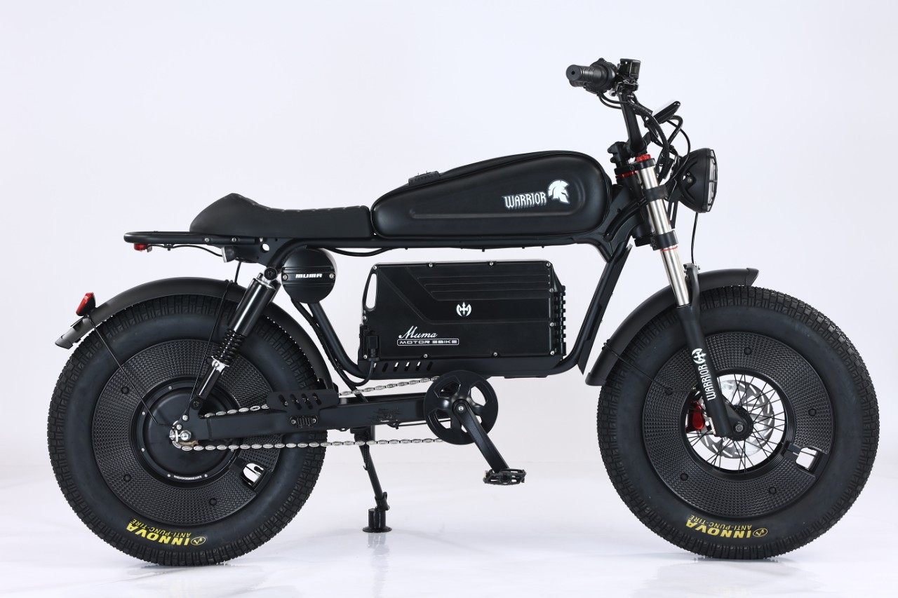 跨境电动车摩托车复古越野车防滑宽胎户外上班代步车复古款电瓶车