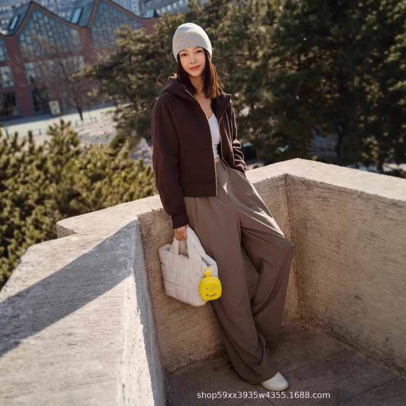 Lulu Same daaydrift Pants High Waist Straight Casual Pants Loose Draped Wide Leg Pants