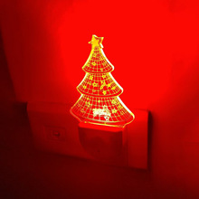 新款圣诞足球夜灯气泡夜灯插电夜灯七彩变换氛围灯光感感应跨境