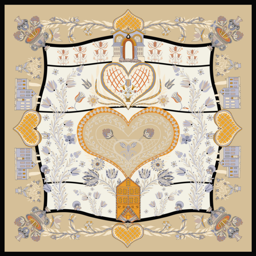 Foulard in seta di gelso di lusso - sciarpa quadrata crepe satin_voghion.com
