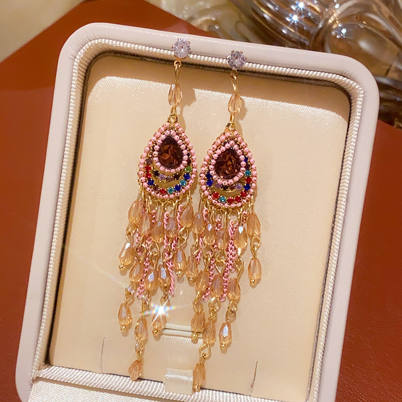 Oro real arco de perlas de aretes