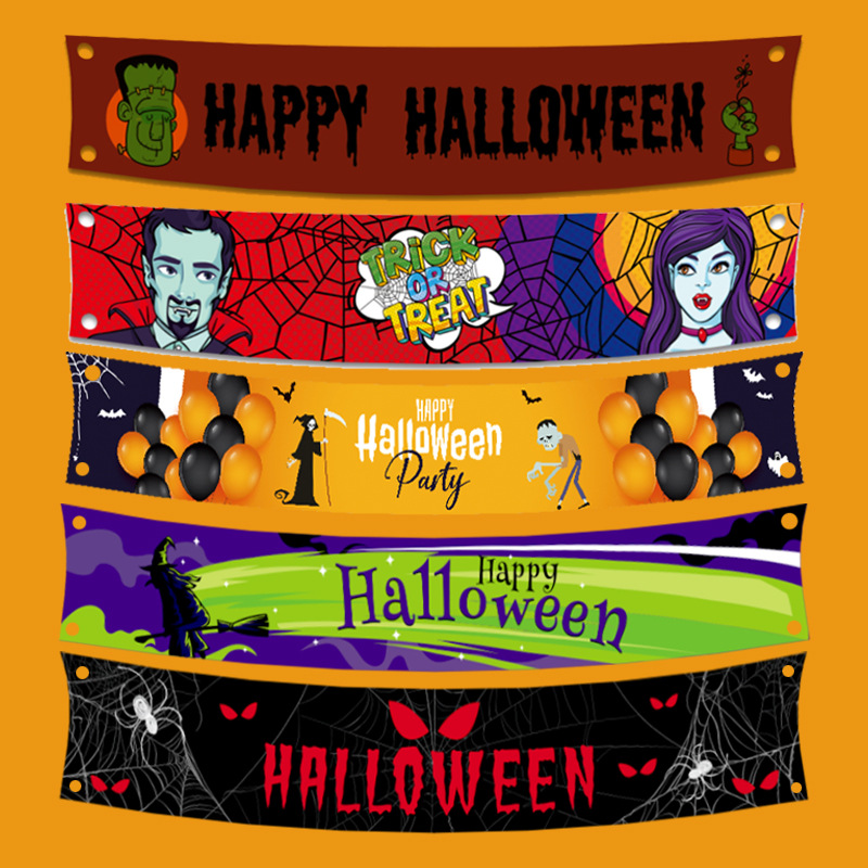 Transfronterizo nueva decoración de Halloween banner fiesta suministros cumpleaños centro comercial tienda bar diseño de la escena
