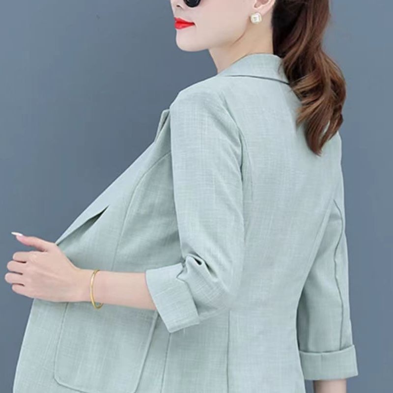 休闲上衣小西装新款防晒外套女2025透气薄款短春秋西服小个子|undefined
