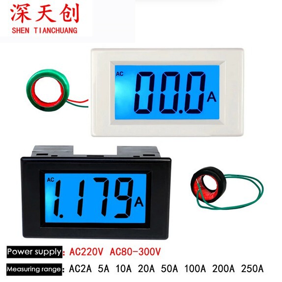 AC measuring device digital display D85-240T 50A 100A 200A high precision digital meter head AC measuring device
