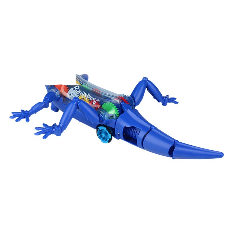 Transfronterizo nuevo sonido eléctrico y luz lagarto engranaje transparente reptil modelo Música puesto ligero mercado nocturno juguete