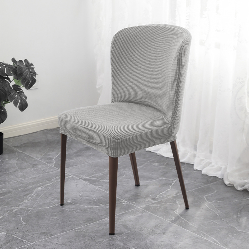 Personalizado moderno simple general bailer silla cubierta de comedor cubierta de silla curva casera cubierta de taburete de respaldo todo incluido