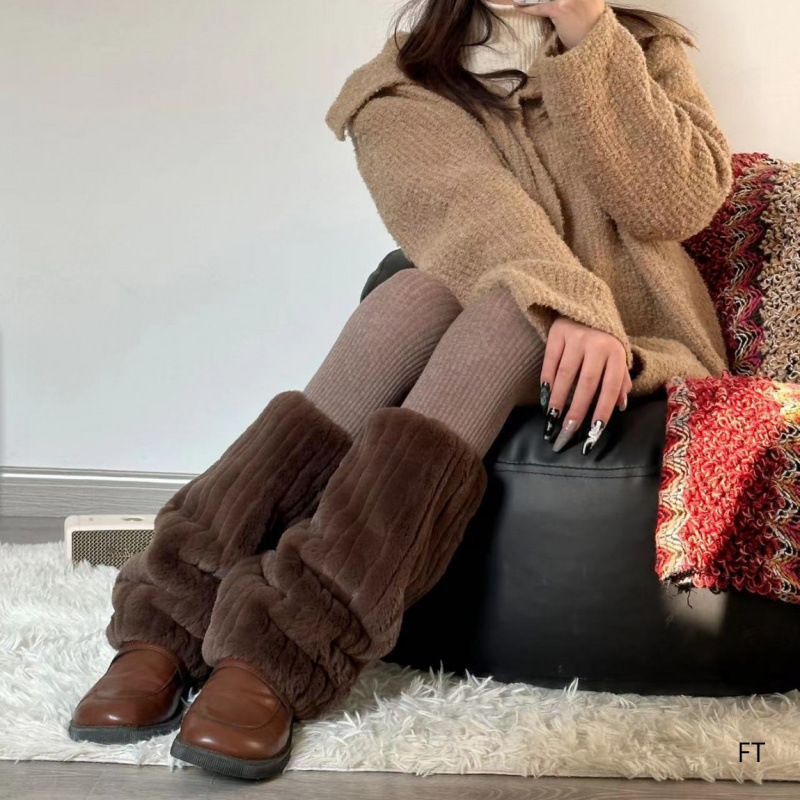 Plush Leg Warmers for Autumn and Winter, Thickened and Warm Mink Fur Snow Baby Mid-Calf Socks, Fluffy Calf Leg Warmers Plush Leg Warmers for Autumn and Winter, Thickened and Warm Mink Fur Snow Baby Mid-Calf Socks, Fluffy Calf Leg Warmers