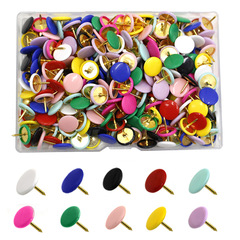 新しいカラフルなプラスチックコーティングされた画鋲 300 個固定 10 色マカロンプラスチックコーティングされた金属コルクボードファイル固定鋲