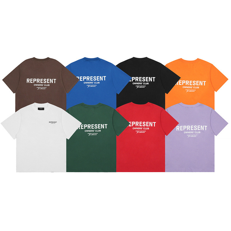 Item Thumbnail for REPRESENT slogan American niche short-sleeved tee retro high street FOG small neckline letter print T-shirt for men and women