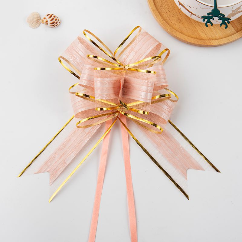 Transfronterizo 2023 Nuevo 50 gran patrón de tablero de madera clásica nieve hilo arco mano-Tirado flor decoración de Navidad guirnalda cinta