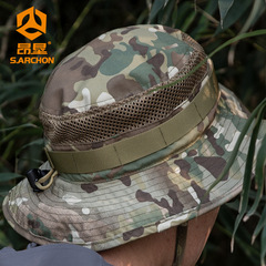 Angken Spring and Autumn Outdoor Special Forces Camouflage Benny Hat Men's Round Edge Sunshade Sun Protection Fishing Military Fan Tactical Military Training Hat