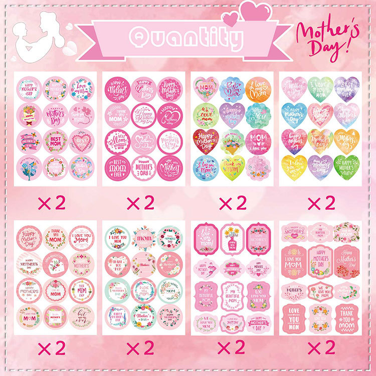 Feliz Día DE LA Madre regalo etiqueta decorativa madre caja de regalo embalaje caramelo bolsa de galletas sobre de la tarjeta pegatina de sellado