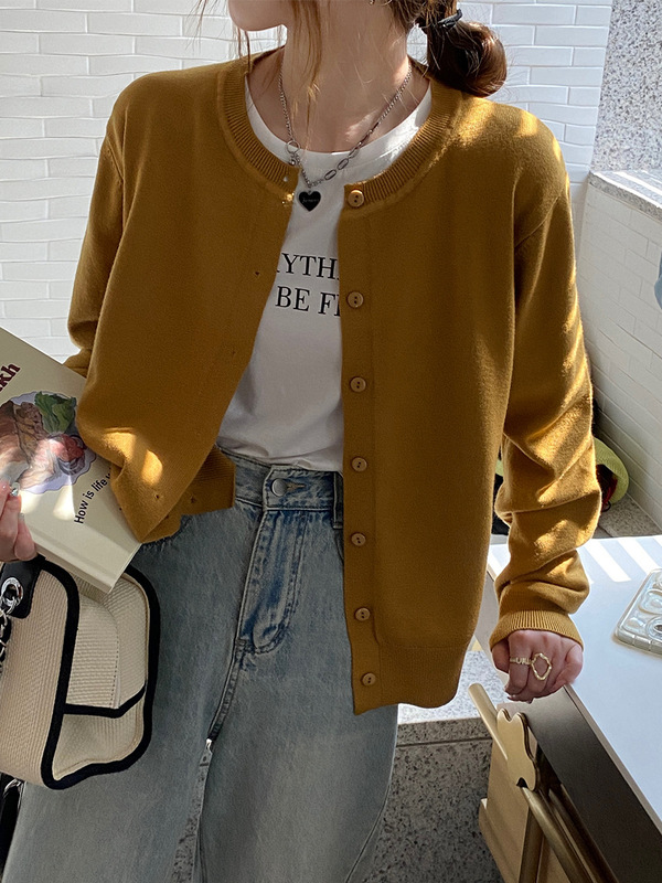 针织开衫外套女春秋2025早秋新款上衣爆款外搭高级感灰色宽松毛衣|undefined