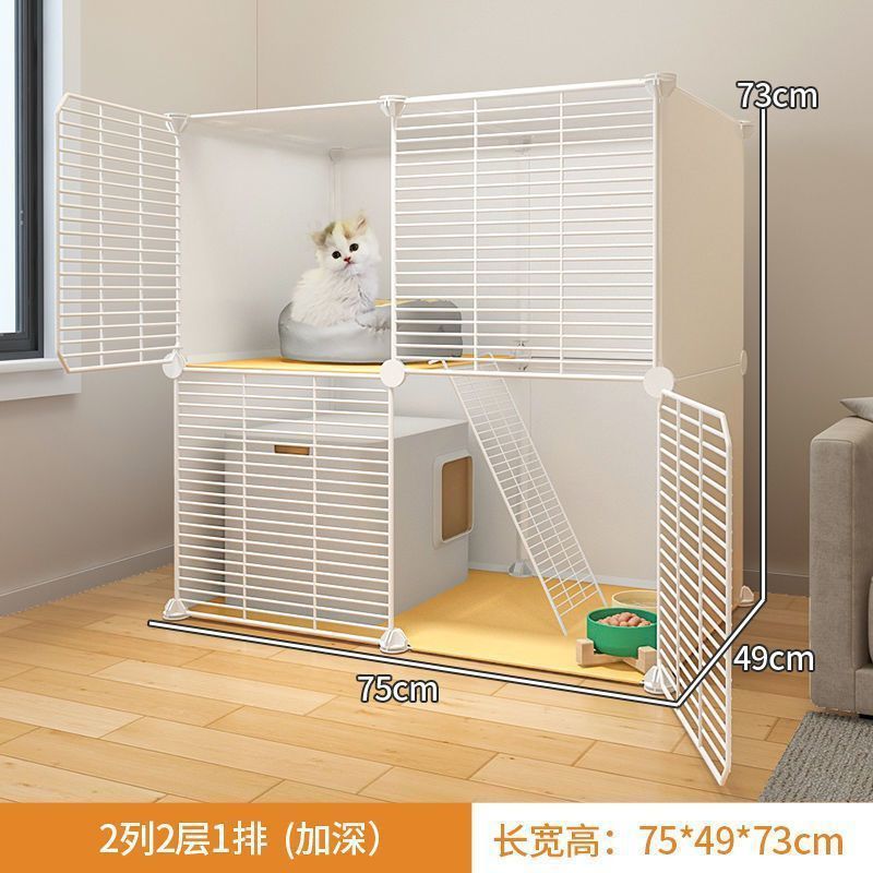 猫笼子家用室内猫厕所一体猫砂盆自由组装猫咪猫屋宠物笼子猫别墅|undefined
