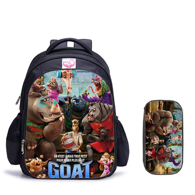 Miracle Dream Team Goat Lightweight School Bag and Pencil Case with Breathable Back Pad, Large Capacity Two-Piece Set for Students Miracle Dream Team Goat Lightweight School Bag and Pencil Case with Breathable Back Pad, Large Capacity Two-Piece Set for Students