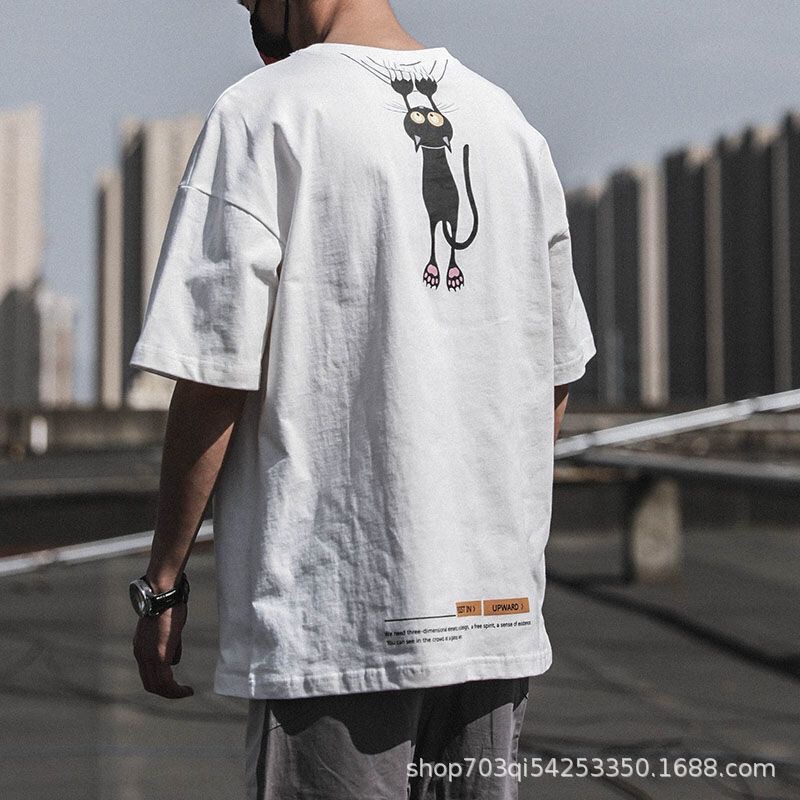 Men's Japanese-Style Color-Block Printed Short-Sleeve T-Shirt for Boys, 2026 Summer New Versatile Casual Round-Neck Top Men's Japanese-Style Color-Block Printed Short-Sleeve T-Shirt for Boys, 2026 Summer New Versatile Casual Round-Neck Top