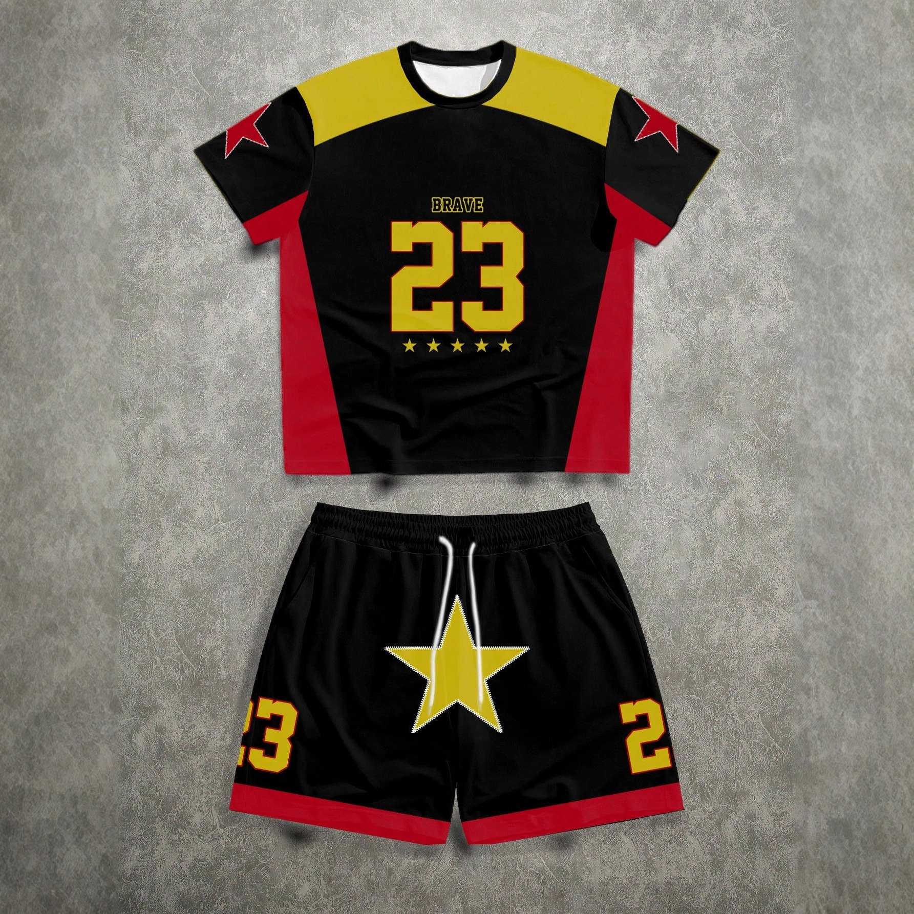 Herren-Trainingsanzug mit Streifen und Zahlenprint im Los Angeles Baseball-Stil – Sommer-Set für formelle und legere Anlässe_voghion.com