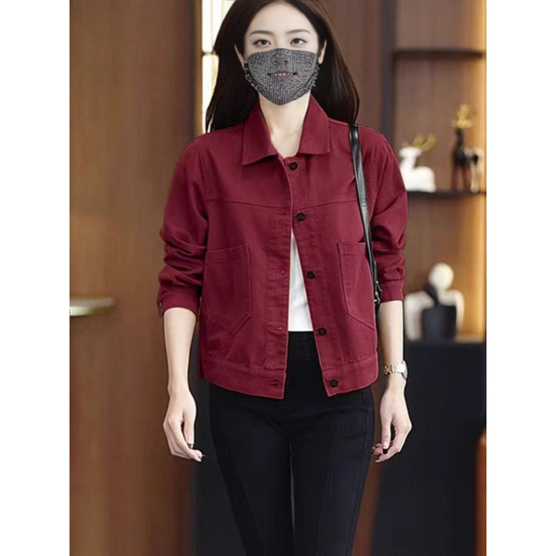 短款宽松亮色牛仔外套女2025春季新款休闲设计感显瘦夹克流行上衣|undefined