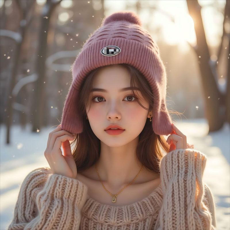 针织帽秋冬女保暖加绒厚时尚百搭毛线帽休闲护耳帽子韩版旅游冷帽|undefined