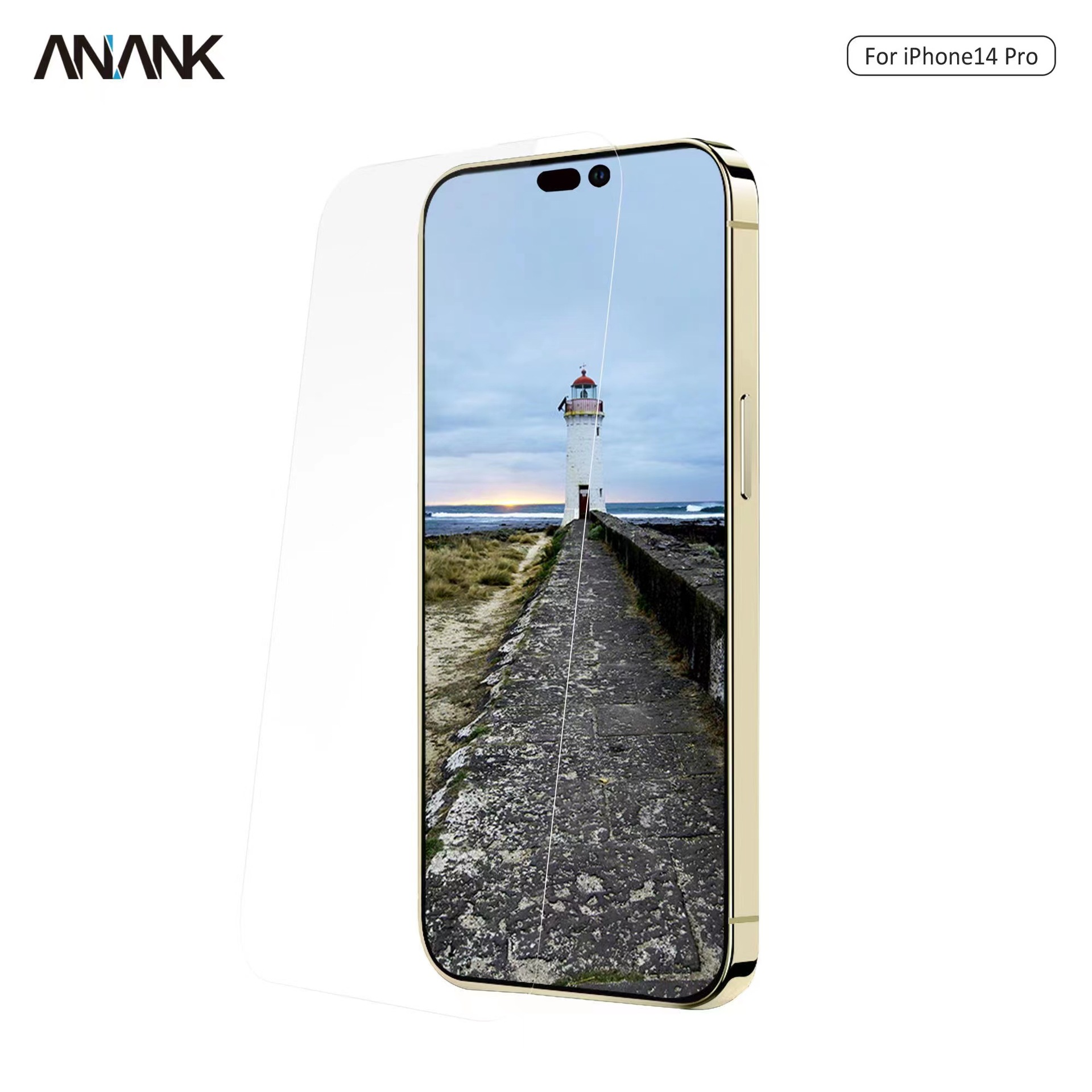 ANANK marca iPhone15Pro pantalla de seda dos fuerte película templada galvanoplastia capa oleófoba 15PROMAX etiqueta protectora