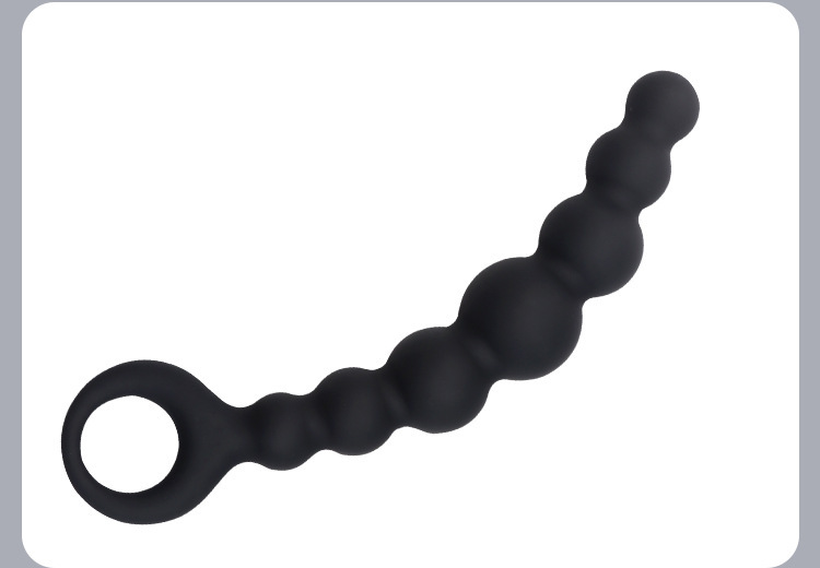 YN-3317 Silicone Anal Beads with Rolling Ball Massager, Manual Control, Black — detail image 13