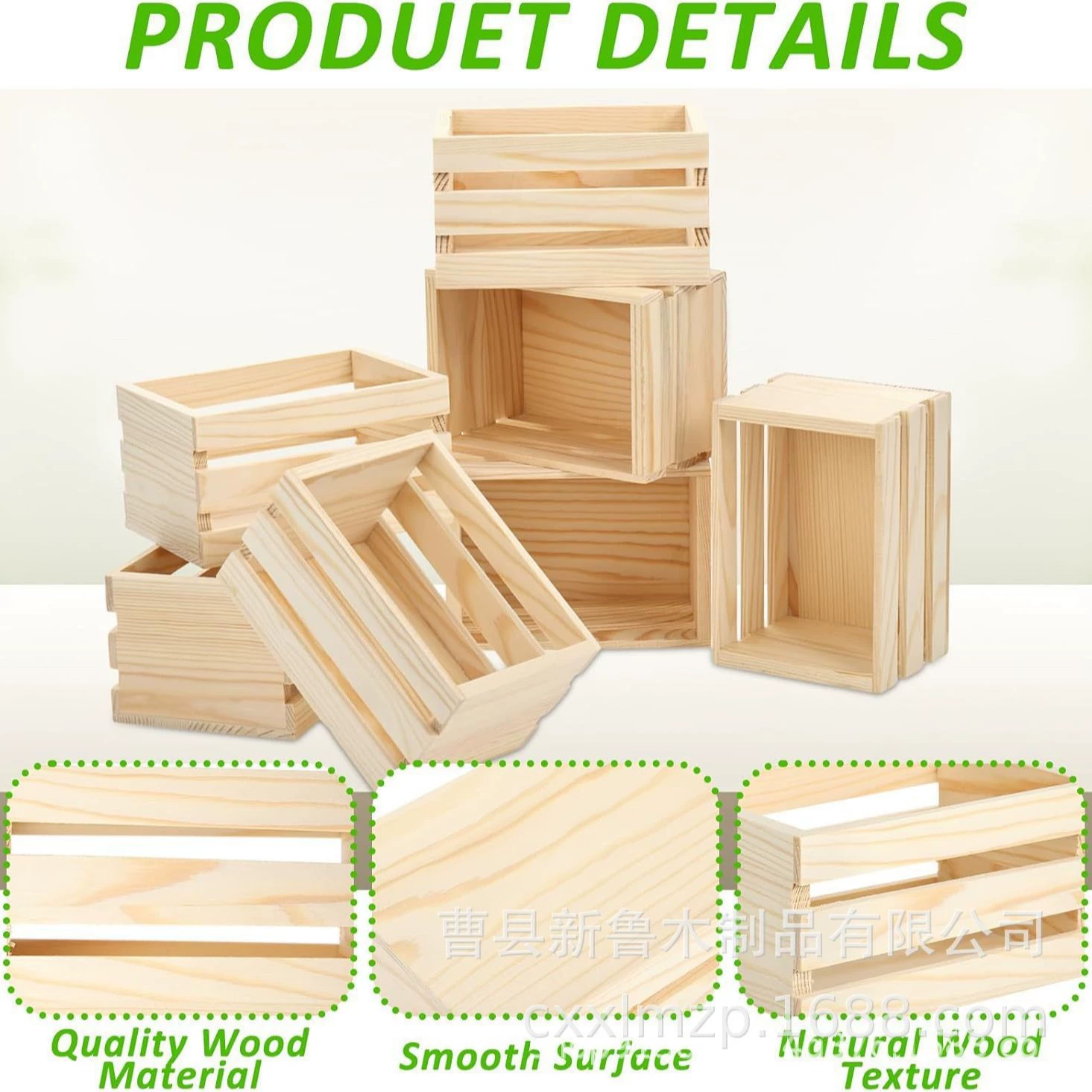 Деревянный rectangular коробка для хранения столик, новая коллекция, цвет дерева, 12.7×7.95×6.7 см