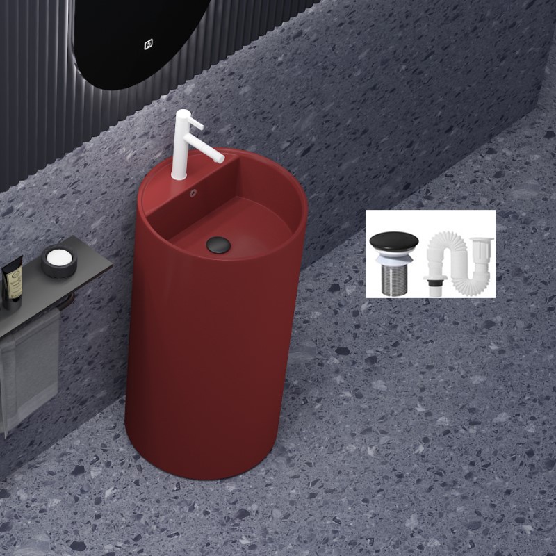 Dayuan 45+45+86 burgundy single basin sink