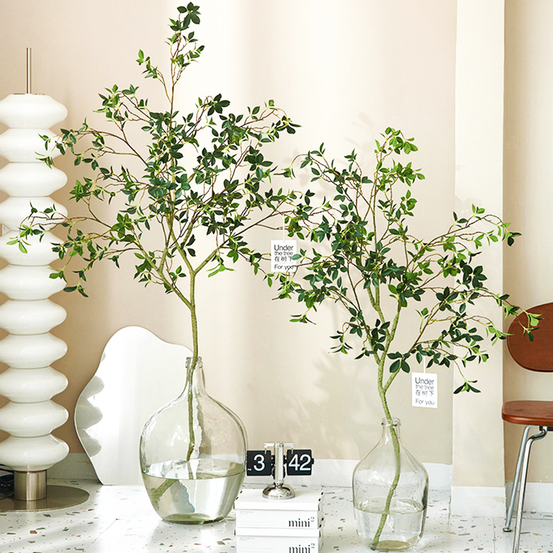 Botella de vidrio simple, boca pequeña, jarrón de barriga grande, reloj colgante de madera de caballo borracho, arreglo floral, decoración de la sala de estar, decoración hidropónica, gran