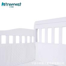 亚马逊新品推荐婴儿床床围棕色泡泡绒布130*70儿童床防碰撞床靠