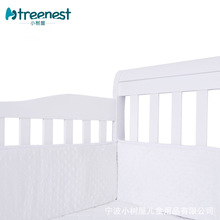 亚马逊新品推荐婴儿床床围棕色泡泡绒布130*70儿童床防碰撞床靠