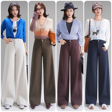 专柜正品牛仔休闲裤女2025春秋新款高腰阔腿裤宽松显瘦百搭直筒裤