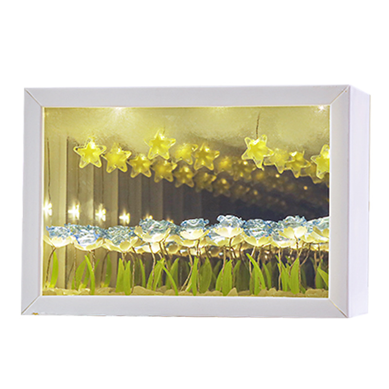 Nuevos productos transfronterizos de flores estrelladas DiDi flores hechas a mano luces de noche adornos de regalo de cumpleaños para el día de San Valentín para hombres y mujeres