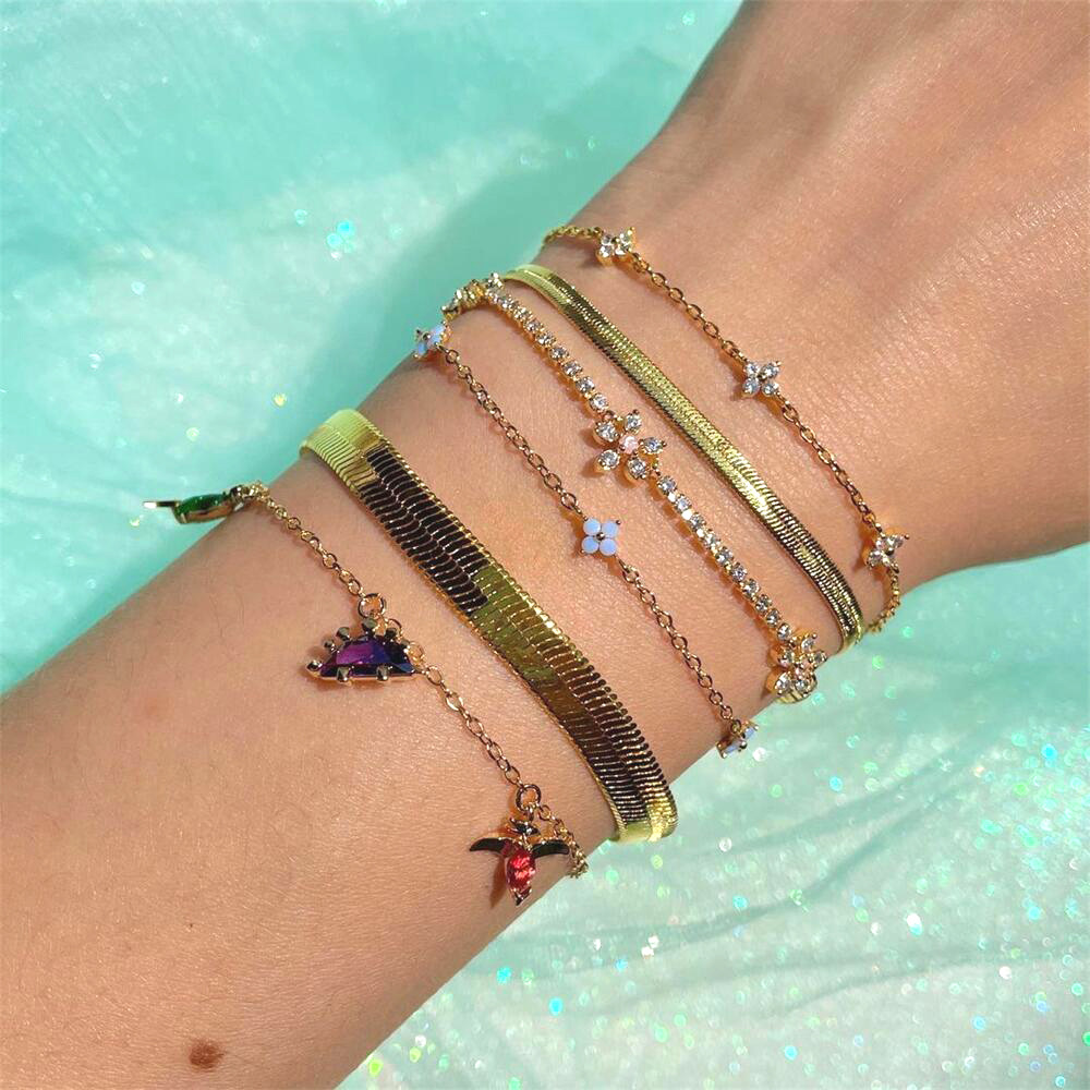 Fashion dinosaur bracelet small animal color zirconium copper bracelet