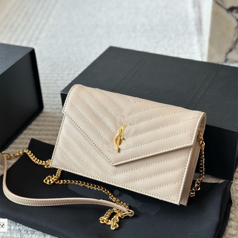 Women's 2025 New WOC Envelope Bag V-Quilted Chain Small Square Shoulder Crossbody Clutch Evening Bag - Thumbnail 7