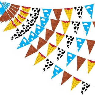 Toy Story Four-Picture Mix and Match Pennant Layout Scene Universal Banner Party Party Decoration Supplies Flag