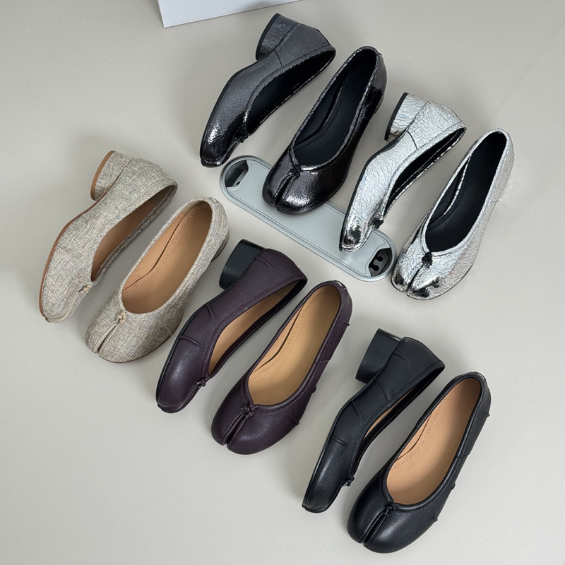 High-Quality Shoes from Dongguan! European and American Niche Tabi Split-Toe High-Heeled Ballet Shoes, Shallow High-Heeled Pumps, Chunky Heel Pig's Hoof Shoes High-Quality Shoes from Dongguan! European and American Niche Tabi Split-Toe High-Heeled Ballet Shoes, Shallow High-Heeled Pumps, Chunky Heel Pig's Hoof Shoes