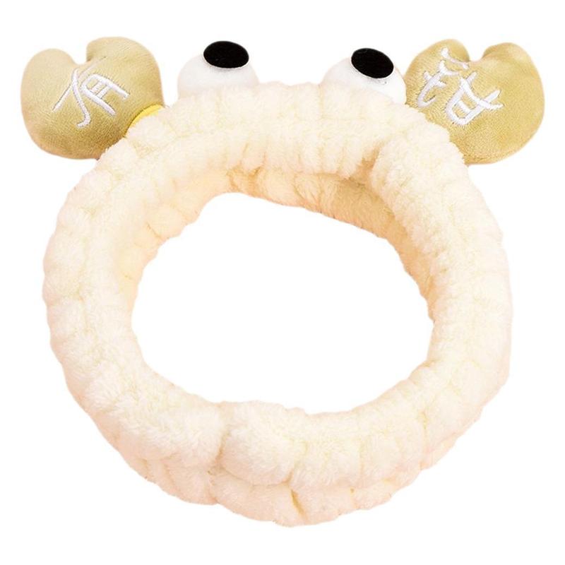 女の子が顔を洗ったりメイクしたりするためのかわいくて面白い大きな目のカニのヘッドバンド、甘いスタイルの外出用の多用途なヘッドバンド卸売|undefined
