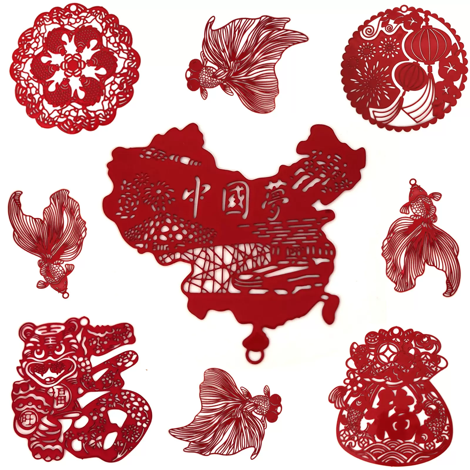 新年灯笼福袋挂件中国梦礼物金属书签刻字文创礼品文化纪念品配件