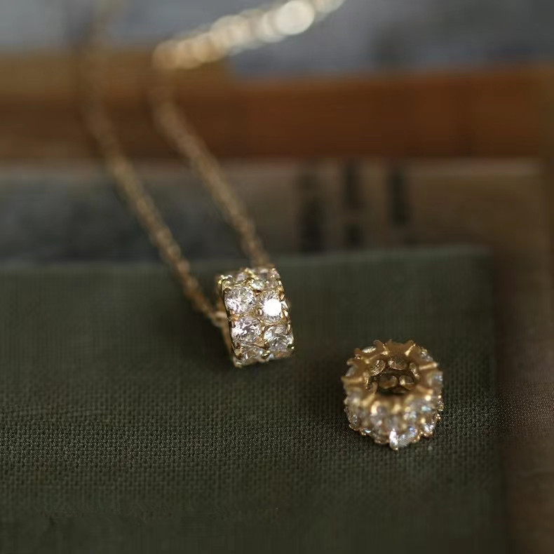 925 Sterling Silver Zircon Cable Chain Geometric Pendant Necklace display picture 3