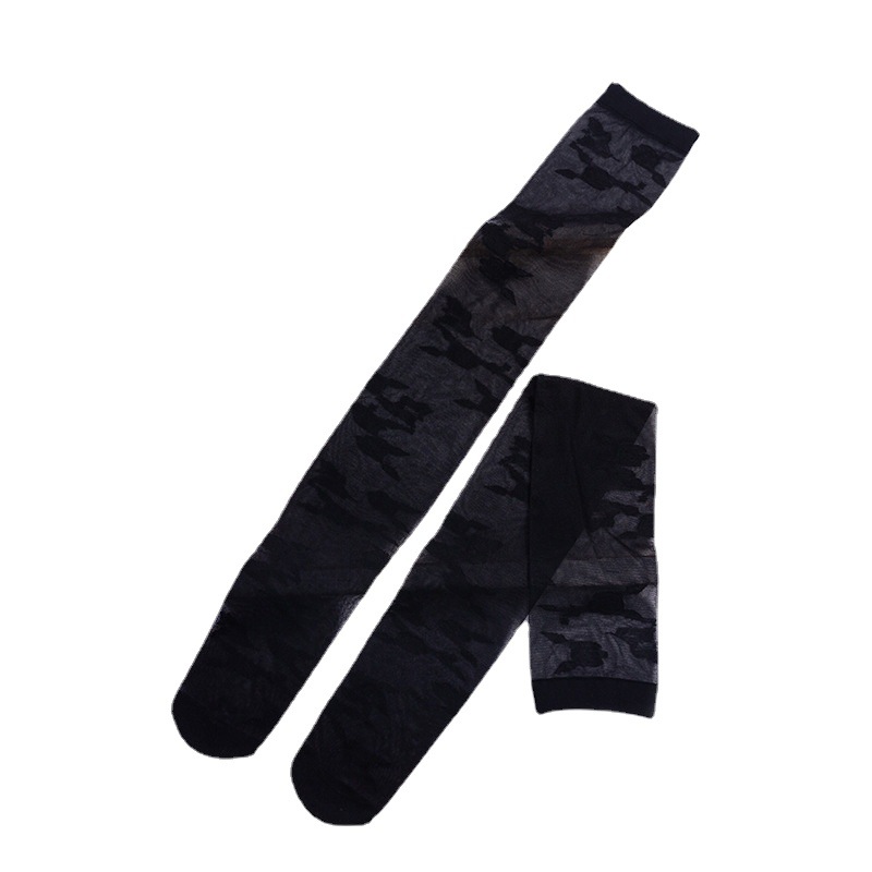 Calcetines por encima de la rodilla de las mujeres ins medias de flores grandes delgadas transparentes estilo JK medias blancas y negras atractivas del color sólido al por mayor