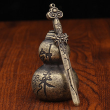 合金剑来葫芦做旧色太极七星剑玄关电视柜办公室桌面装饰金属摆件