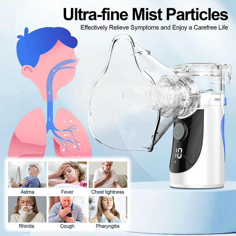 New Rechargeable Ultrasonic Portable Micro-Mesh Nebulizer Handheld Household Nebulizer for Adults and Children Foreign Trade Version