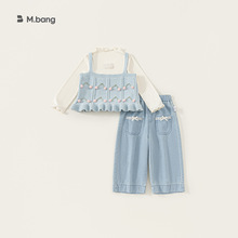 宥宝童装春秋女童套装中小童韩版女宝宝衣服长袖裤子儿童三件套